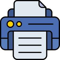 Print Line Filled Icon vector