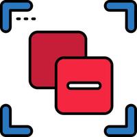 Substract Line Filled Icon vector