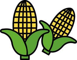 Corn Line Filled Icon vector