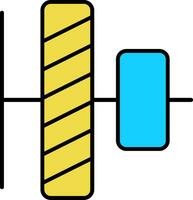 Vertical alignment Line Filled Icon vector