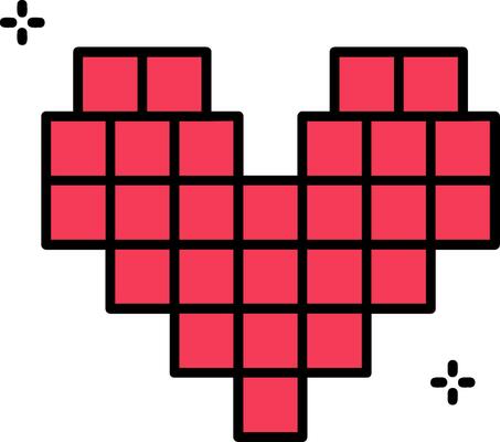 Pixels Line Filled Icon