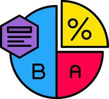 Pie chart Line Filled Icon vector