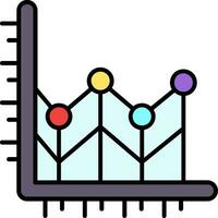 Line chart Line Filled Icon vector