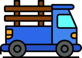 Pickup truck Line Filled Icon vector