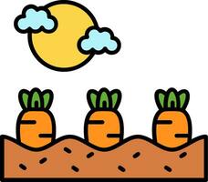 Carrots Line Filled Icon vector