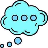 Cloud Line Filled Icon vector