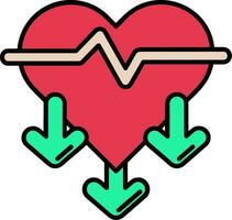 Heart rate Line Filled Icon vector
