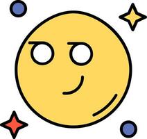 Smirking Line Filled Icon vector