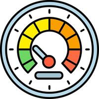 Speedometer Line Filled Icon vector