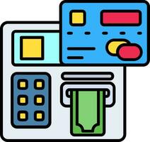 Atm Line Filled Icon vector