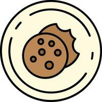 icono lleno de línea de galletas vector