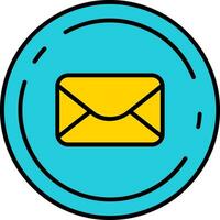Email Line Filled Icon vector