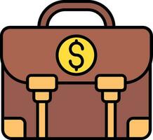 Money bag Line Filled Icon vector