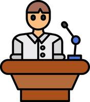 Lecturer Line Filled Icon vector