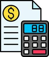 Calculator Line Filled Icon vector