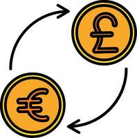 Currency exchange Line Filled Icon vector