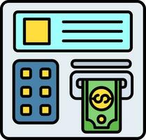 Atm machine Line Filled Icon vector