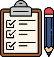 Exam Line Filled Icon vector