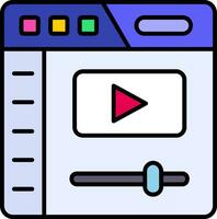 Video player Line Filled Icon vector