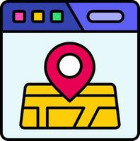 Location Line Filled Icon vector