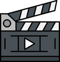 Movie Line Filled Icon vector