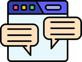 Comment Line Filled Icon vector