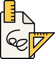 Drafts Line Filled Icon vector