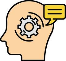 Thinking Line Filled Icon vector