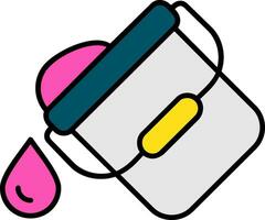 Paint bucket Line Filled Icon vector