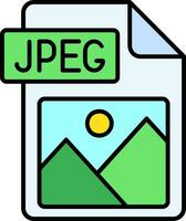 Jpg file format Line Filled Icon vector