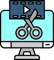 Video editor Line Filled Icon vector