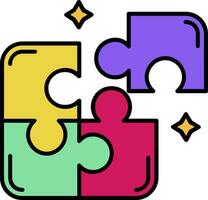 Puzzle Line Filled Icon vector