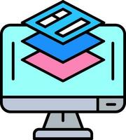 Layer Line Filled Icon vector
