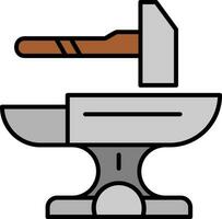 Hammer Line Filled Icon vector