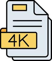 4k línea lleno icono vector