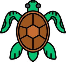 Turtle Line Filled Icon vector
