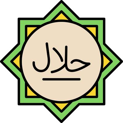 Halal Line Filled Icon