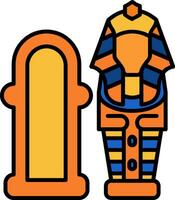 Sarcophagus Line Filled Icon vector