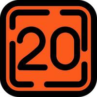 Twenty Line Filled Icon vector