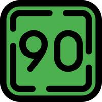 Ninety Line Filled Icon vector