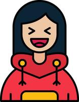 Laugh Line Filled Icon vector