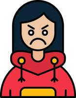 Angry Line Filled Icon vector