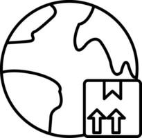 WorldWide Shipping Line Icon vector