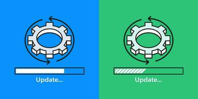 sistema software actualizar y mejora. Instalar en pc nuevo software. instalando aplicación parche vector