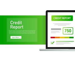 Detailed illustration of a credit score meter with pointer. vector