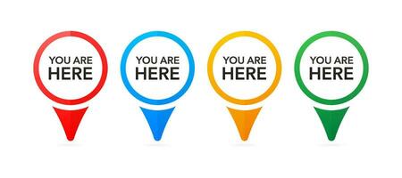 Set with different colors you are here on white background. White background. Vector illustration.