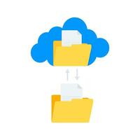 Cloud file sync. File Folder with synchronization Cloud. Data transfer vector