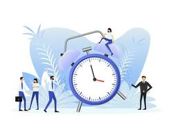 Flat icon with alarm people. Message notification. Calendar reminder vector