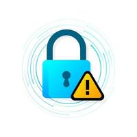 Cyber security concept. Padlock, lock. Privacy concept. Flat button. Digital background vector