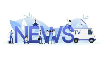 Illustration with news people. News concept. Vector illustration. Social media concept